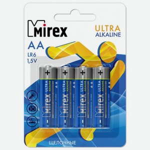 Батарея щелочная Mirex LR6/AA 1,5V 4шт 4/48/480 ecopack
