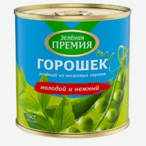 Горошек зеленый зеленая премия 400 г высший сорт гост ж/б ключ в магазине Европа