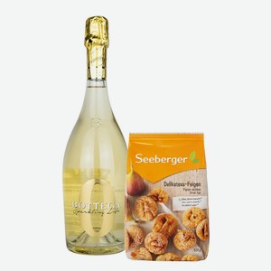 Безалкогольное Игристое Вино Bottega Белое 0,75 л и Инжир деликатесный Seeberger 500 гр