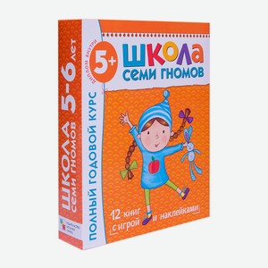 Книга Школа Семи Гномов 5-6 лет. Полный годовой курс 12 книг с играми и наклейками