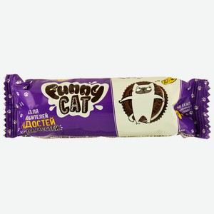 Печенье сахарное Funny cat с какао и начинкой с ароматом ванили 95 г