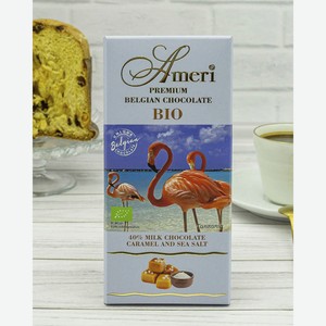 Молочный Шоколад Ameri 40 % Какао с Карамелью и Морской Солью БИО 100 гр