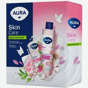 Подарочный набор женский Aura Skin Care (гель для душа, крем для рук), 2 предмета (250 мл+75 мл)