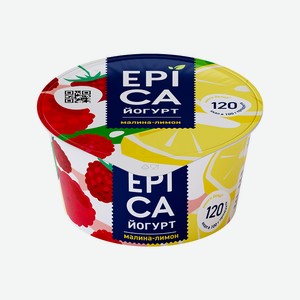 Йогурт Epica с малином и лимоном 4.9%, 130 г