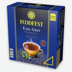 Чай черный Foodfest earl gray english black tea аромат бергамота 100 пак х 2 г