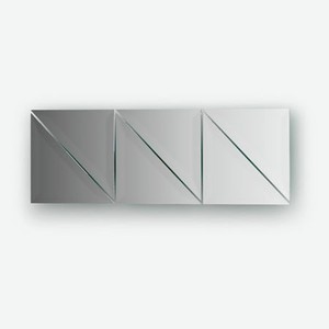 Зеркальная плитка с фацетом 15 мм - комплект 6 шт треугольник 15х15 см, серебро Evoform