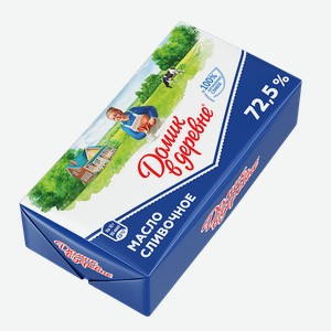 Масло сливочное ДОМИК В ДЕРЕВНЕ, Крестьянское, 72,5%, (ВБД), 180г