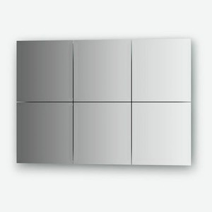 Зеркальная плитка с фацетом 15 мм - комплект 6 шт квадрат 20х20 см, серебро Evoform