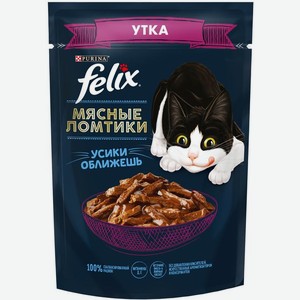 Felix Мясные Ломтики влажный корм для взрослых кошек всех пород, утка (75 г)
