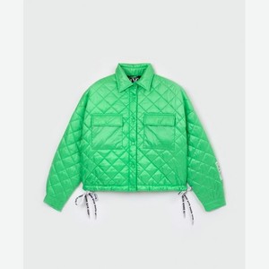 Gulliver Куртка женская укороченная стеганая из плащовки зеленая Gulliver