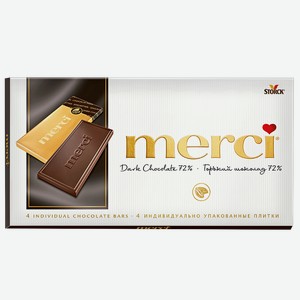 Шоколад МЕРСИ, горький, 72%, 100г