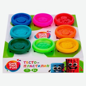 Тесто-пластилин ONE TWO FUN, 8 шт х 50 г