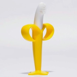 КРОШКА Я Детская зубная щетка, прорезыватель - массажер «Банан», на присоске, с ограничителем