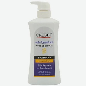 CRUSET Шампунь для волос  ПРЕМИУМ ОМОЛОЖЕНИЕ  (anti-age)  Silk Protein & черный кунжут