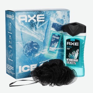 Подарочный набор мужской AXE ICE CHILL:Гель для душа и шампунь 2в1,250мл+Губка для мытья