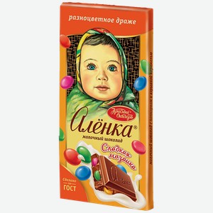 Шоколад АЛЕНКА с разноцветным драже, 90г