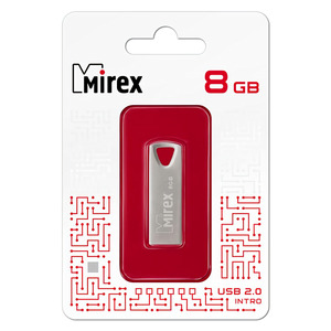 Флешка Intro USB 2.0 13600-ITRNTO08 8Gb Серебристая Mirex