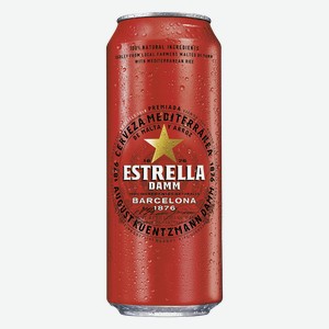 Пиво ЭСТРЕЛЛА ДАММ светлое фильтрованное 4,6% (Испания), 0,5л