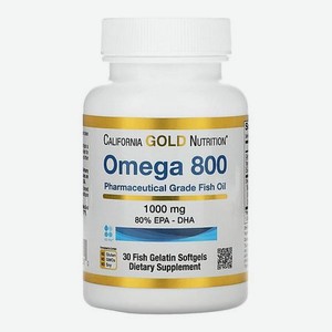 CALIFORNIA GOLD NUTRITION Омега 800, рыбий жир фармацевтической степени чистоты, 80% ЭПК/ДГК в форме триглицеридов 1000 мг