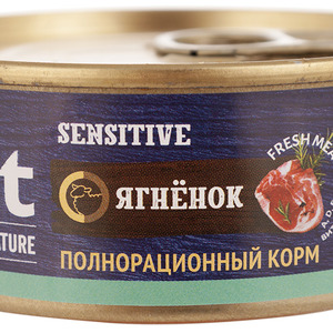 Брит Premium by Nature консервы с мясом ягнёнка д/кошек с чувствительным пищеварением, 100г