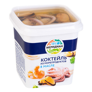 Коктейль из морепродуктов в масле Меридиан 270г