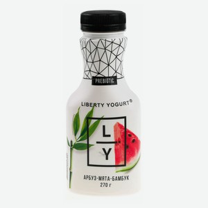 Йогурт питьевой Liberty Арбуз-мята-бамбук 1,5% БЗМЖ 270 г