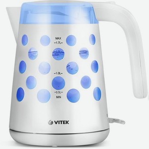 Чайник электрический Vitek VT-7048-01, 2200Вт, белый