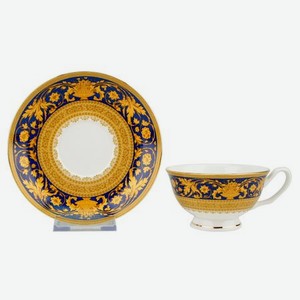 Набор чайных пар Top art Версаль Синее Золото 180 мл 2 шт