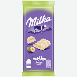Шоколад белый пористый с фундуком Milka Bubbles, 83 г