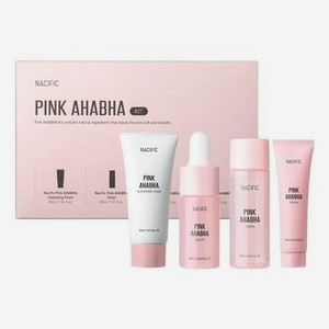 Набор для лица Pink AHA BHA Kit (пенка 30мл + сыворотка 10мл + тонер 30мл + крем 20мл)