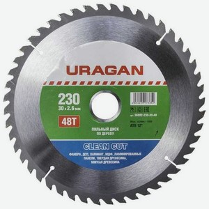 Диск пильный по дереву Uragan Clean Cut 230x30 48T 36802-230-30-48
