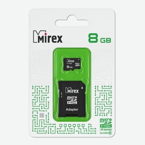 Карта памяти Mirex microsdhc 8GB Class 10 SD адаптер