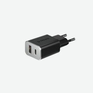 Сетевое зарядное устройство Deppa USB Type-C + USB A QC 3.0 Power Delivery 18Вт Ultra черный