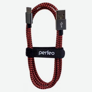 Кабель Perfeo USB 2.0 A - USB Type-C 3m Black-Red U4902