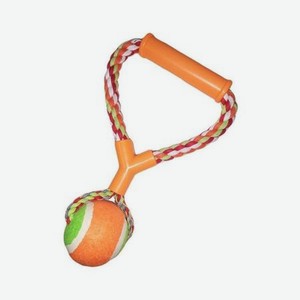 Игрушка для собак Uniglodis Мяч на канате оранжево-зеленый