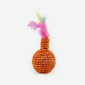 Игрушка для кошек Uniglodis Оранжевый шар с перьями