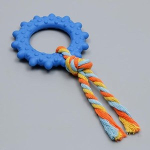 Игрушка для собак Пижон жевательная с канатом «Кольцо с хвостом» синяя