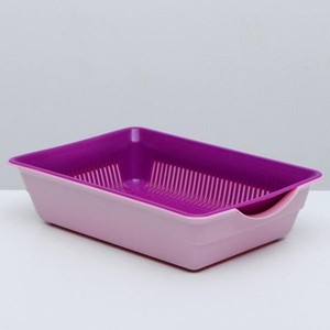 Туалет для животных Пижон глубокий с сеткой 36х25х9 см розовый/пурпурный