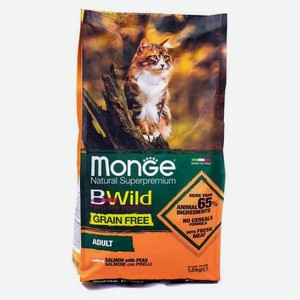 Корм для кошек MONGE BWild Grain free из лосося и гороха 1.5кг