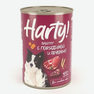 Корм для собак Harty 400г паштет с говядиной и печенью для активных пород консервированный