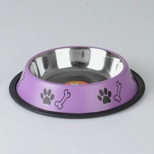 Миска для собак Пижон с нескользящим основанием 475 мл фиолетовая