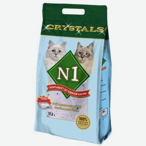 Наполнитель для кошек N1 Crystals силикагелевый 12.5л 19024