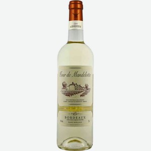 Вино Tour de Mandelotte Bordeaux белое полусладкое 13 % алк., Франция, 0,75 л