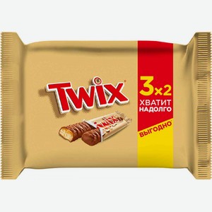 Печенье Twix с карамелью, покрытое молочным шоколадом, 165 г