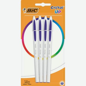 Ручка шариковая Bic Cristal Up цвет: синий 1,2 мм, 4 шт.