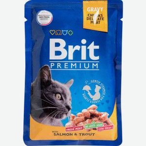Корм для кошек Brit Premium Лосось и форель в соусе, 85 г