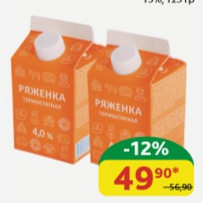 Ряженка 4% Просто Молоко 450 гр