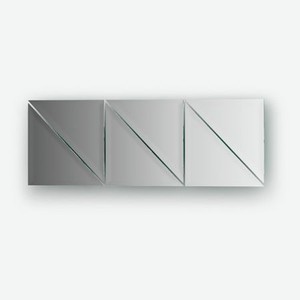 Зеркальная плитка с фацетом 10 мм - комплект 6 шт треугольник 15х15 см, серебро Evoform