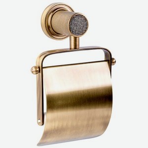 Держатель для туалетной бумаги Boheme Royal Cristal бронзовый с крышкой 13,5х6х19 см