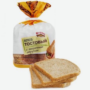Хлеб Щелковохлеб тостовый с пшеничными отрубями, нарезка, 450 г
